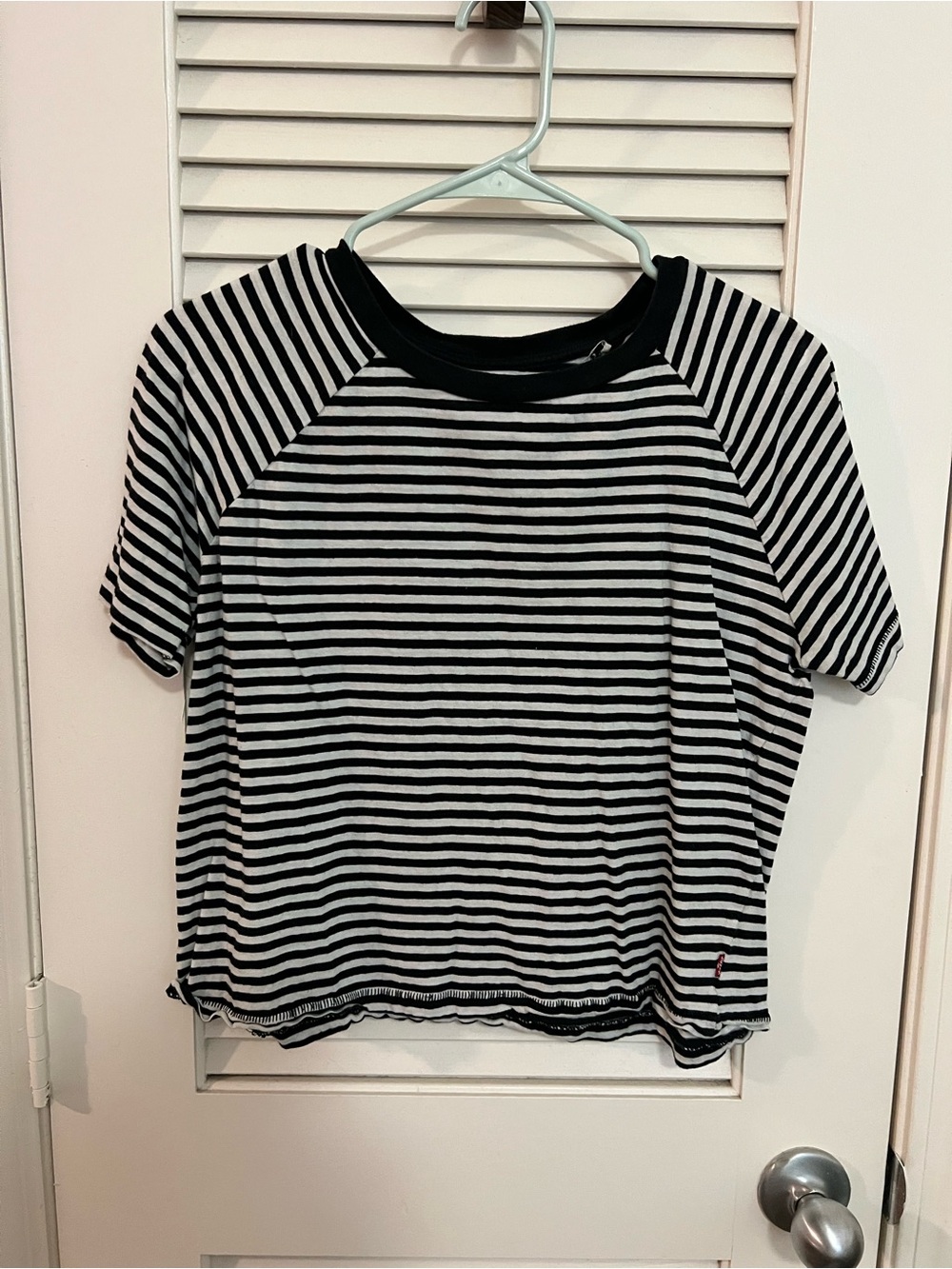 Levi's Black and White Striped Short Sleeve Tee